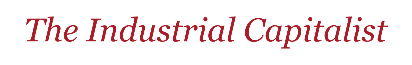The Industrial Capitalist wordmark, oxblood on transparent